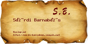 Sárdi Barnabás névjegykártya